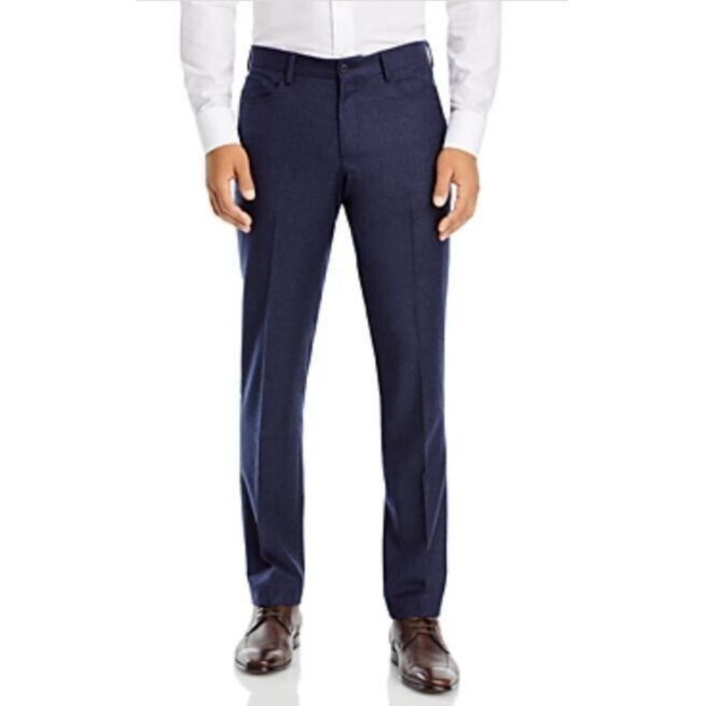 The Men's Store Wool Flannel Pants Navy Melange 40 R x 34 Rtl $178
